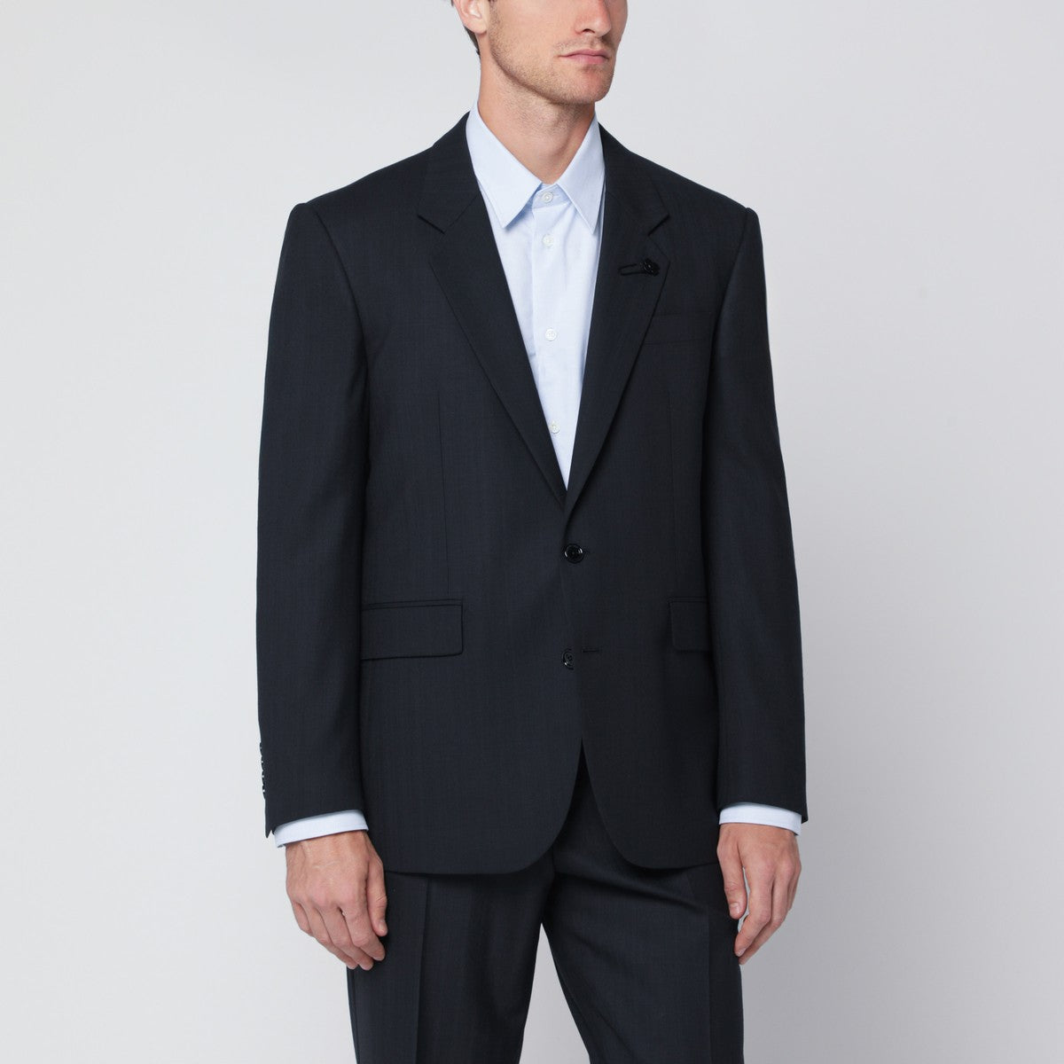 Lardini Single-breasted blue wool blend jacket Lardini