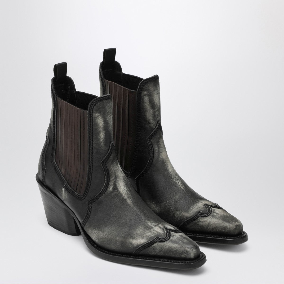 Magliano X D2 Black cowboy ankle boots with heel Magliano X D2