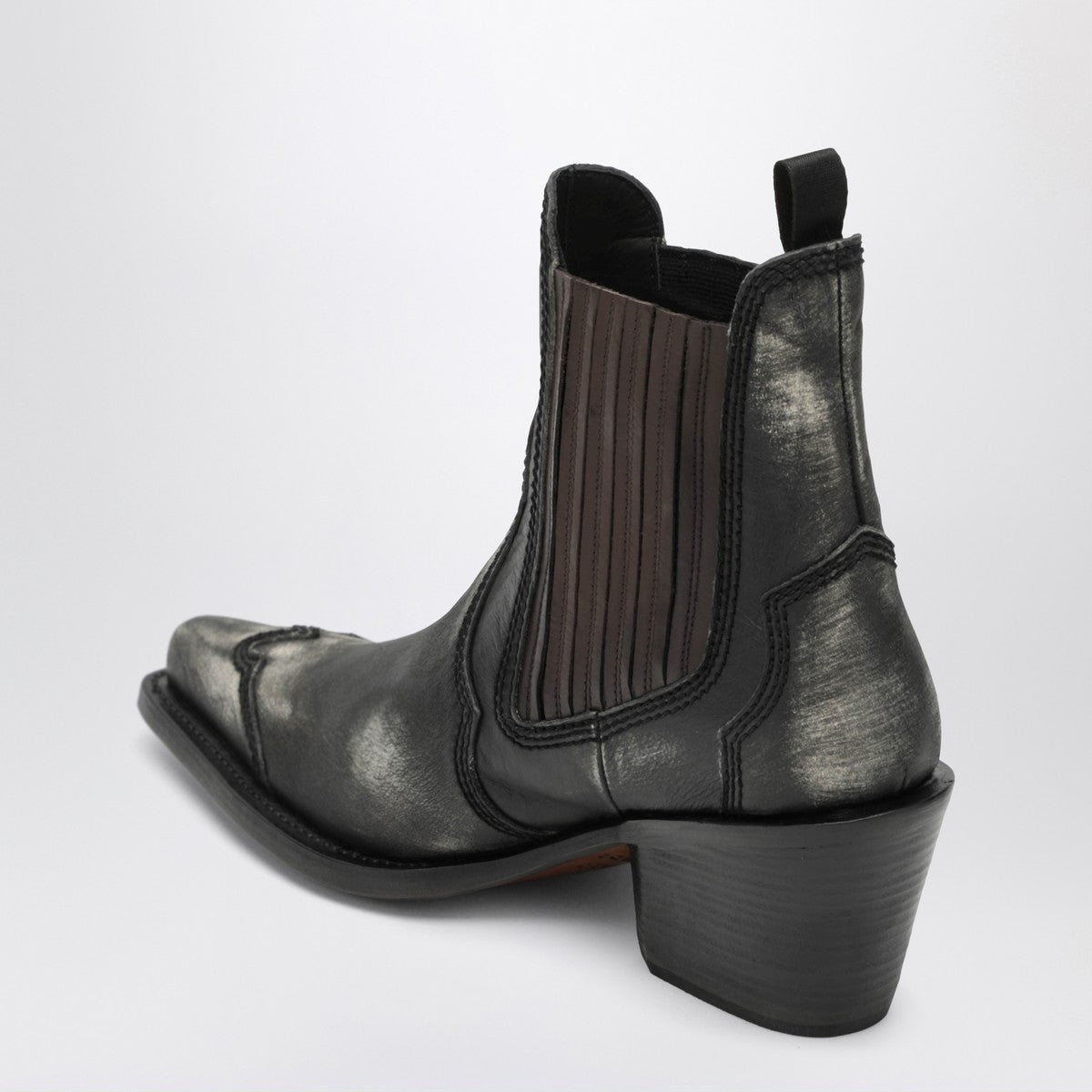 Magliano X D2 Black cowboy ankle boots with heel Magliano X D2