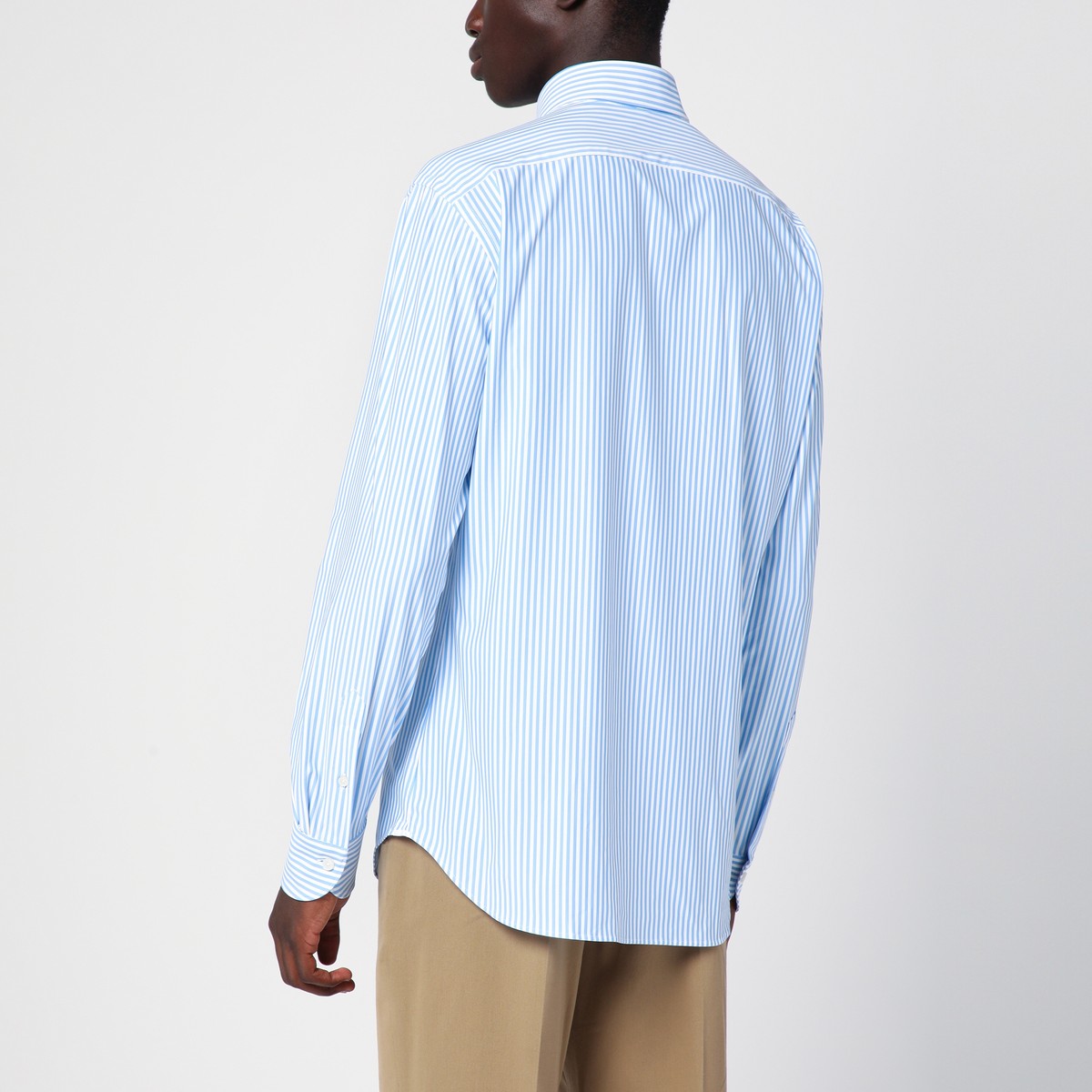 XACUS Striped light blue poplin Active shirt XACUS