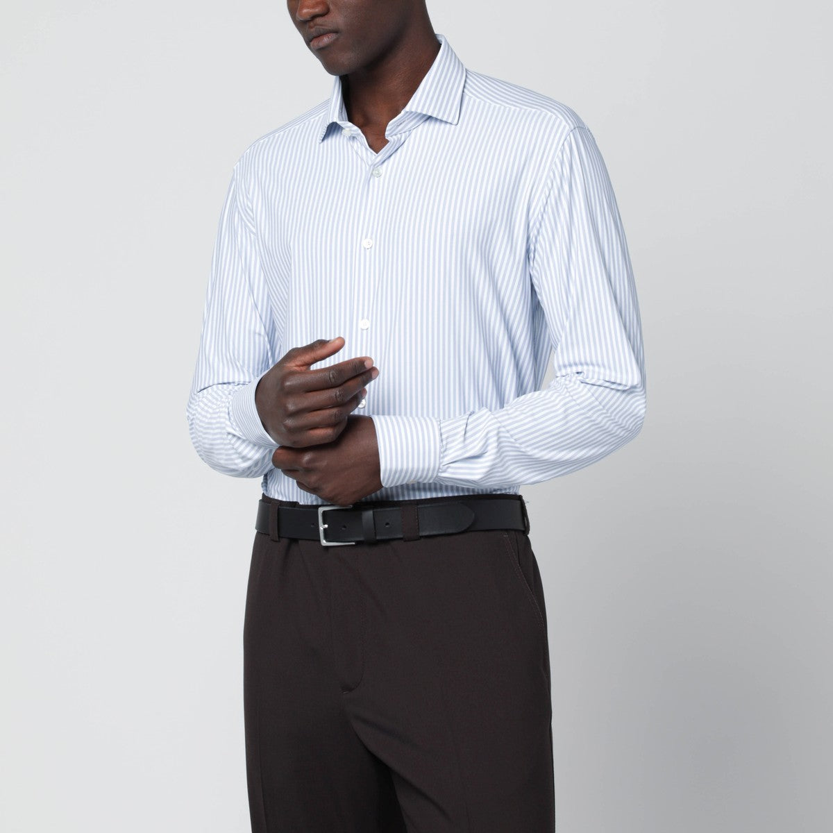 XACUS White striped Active shirt Tailor Fit XACUS