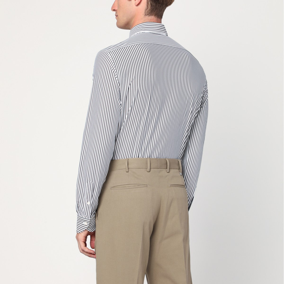 XACUS White striped Active twill shirt Tailor Fit XACUS