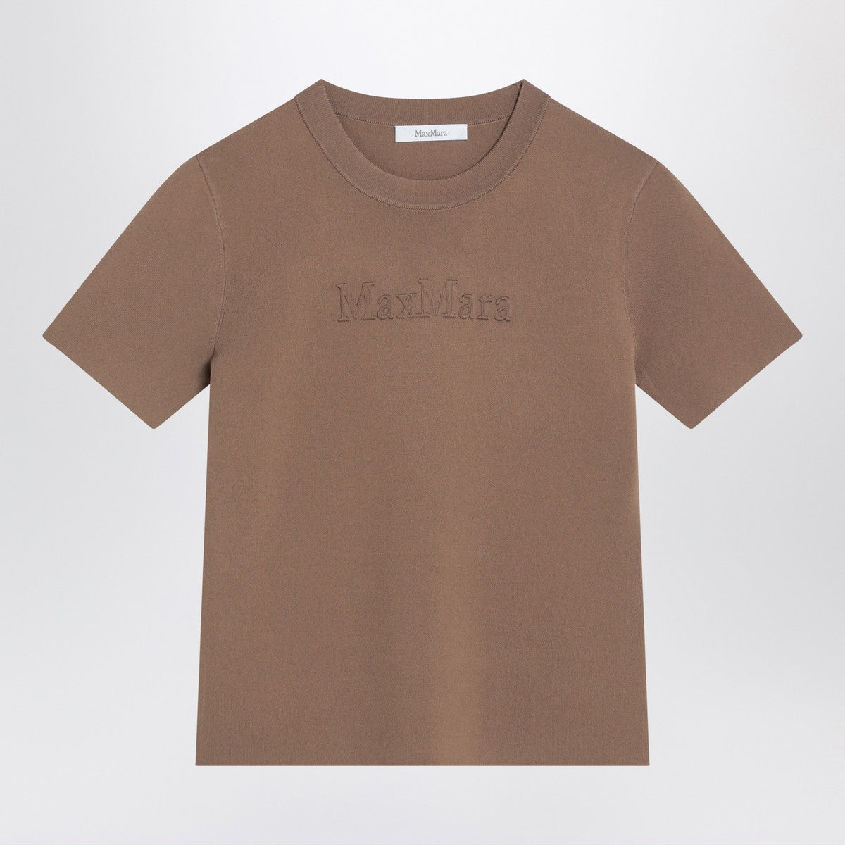 Max Mara Hazelnut-coloured T-shirt in viscose crêpe