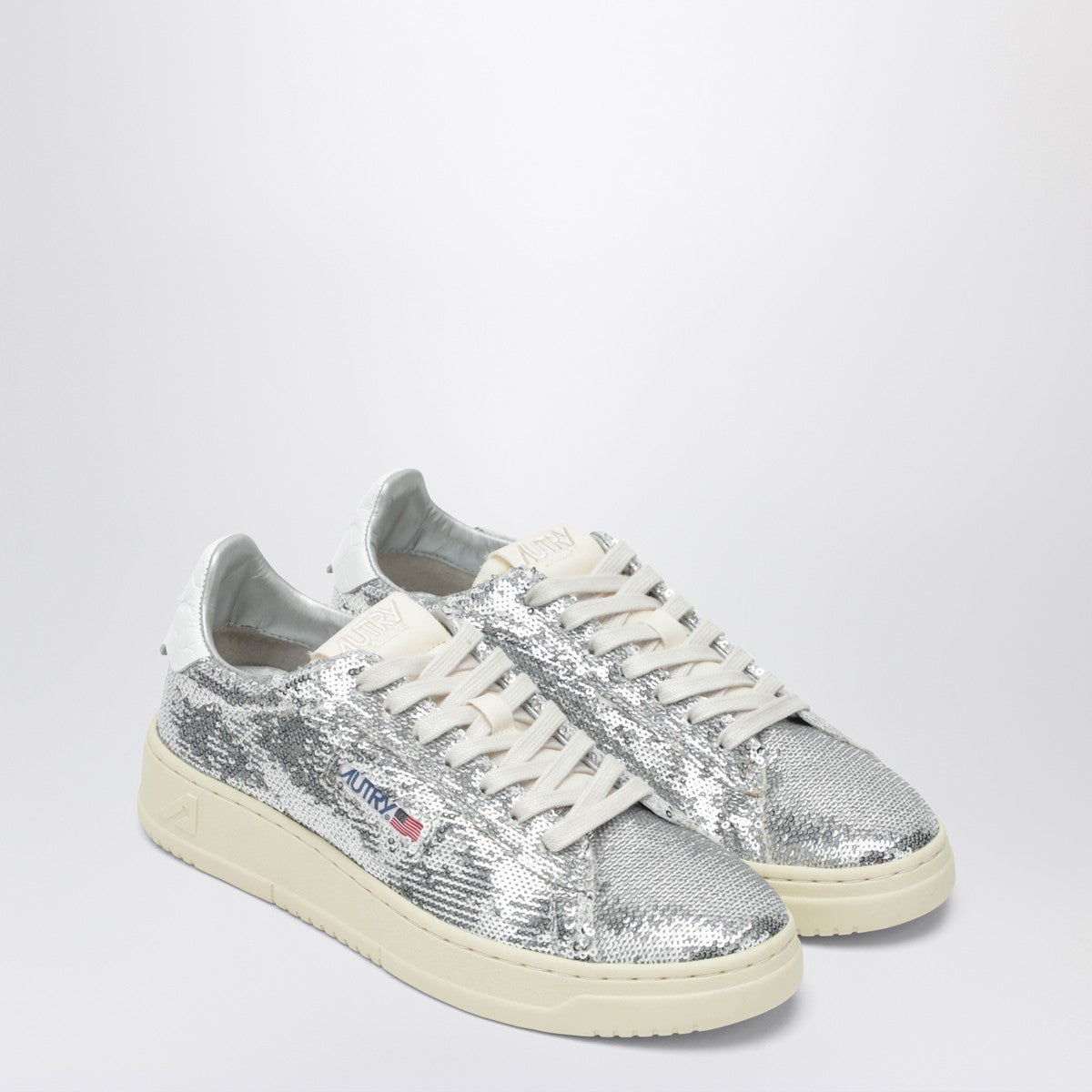 AUTRY Dallas Sparkling sneakers in grey/white sequins Autry