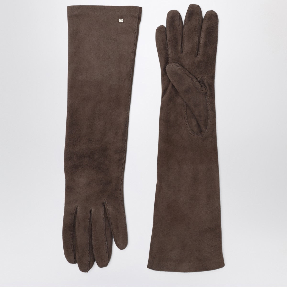 Max Mara Long brown suede nappa gloves Max Mara