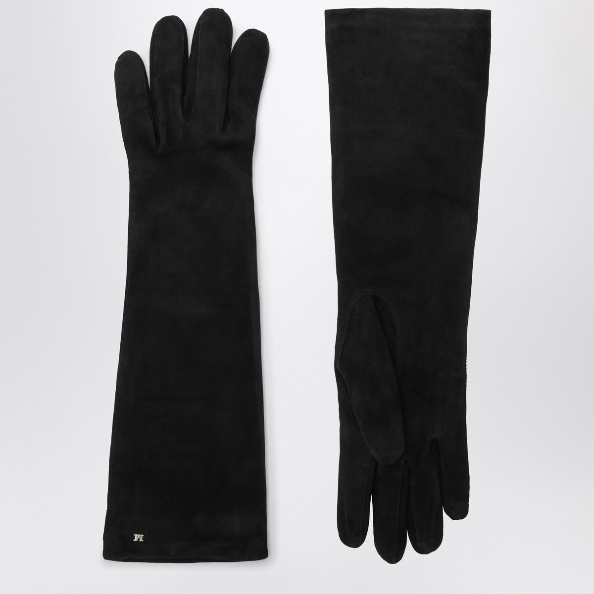 Max Mara Long black suede nappa gloves Max Mara