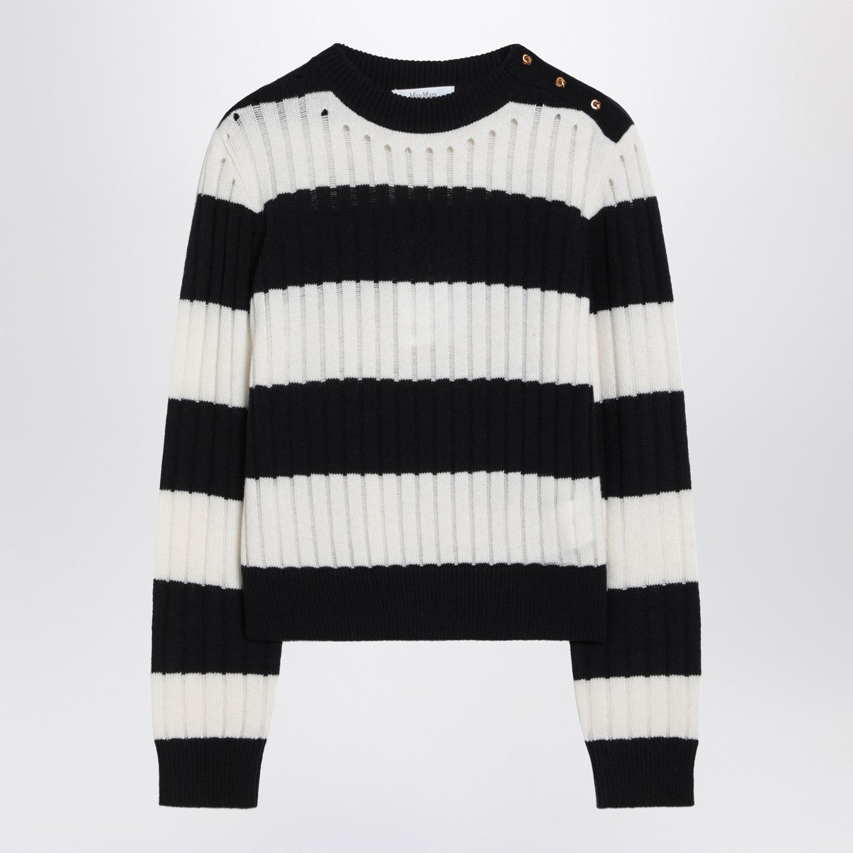 Max Mara Striped crop sweater in wool and cashmere
