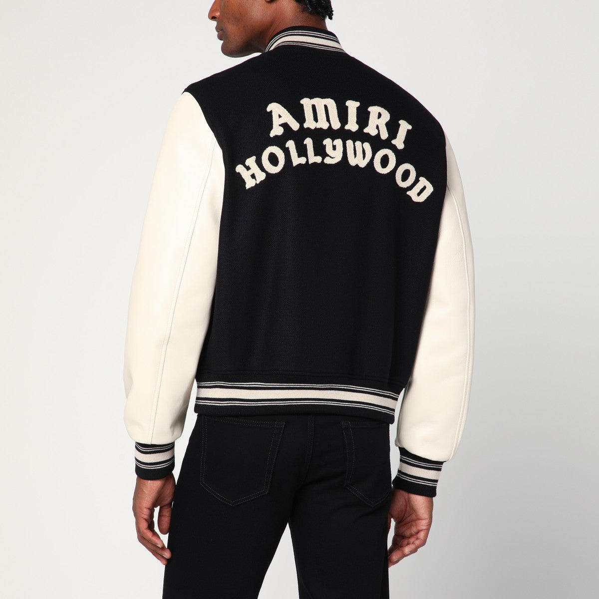 AMIRI Black/ivory wool blend bomber jacket Amiri