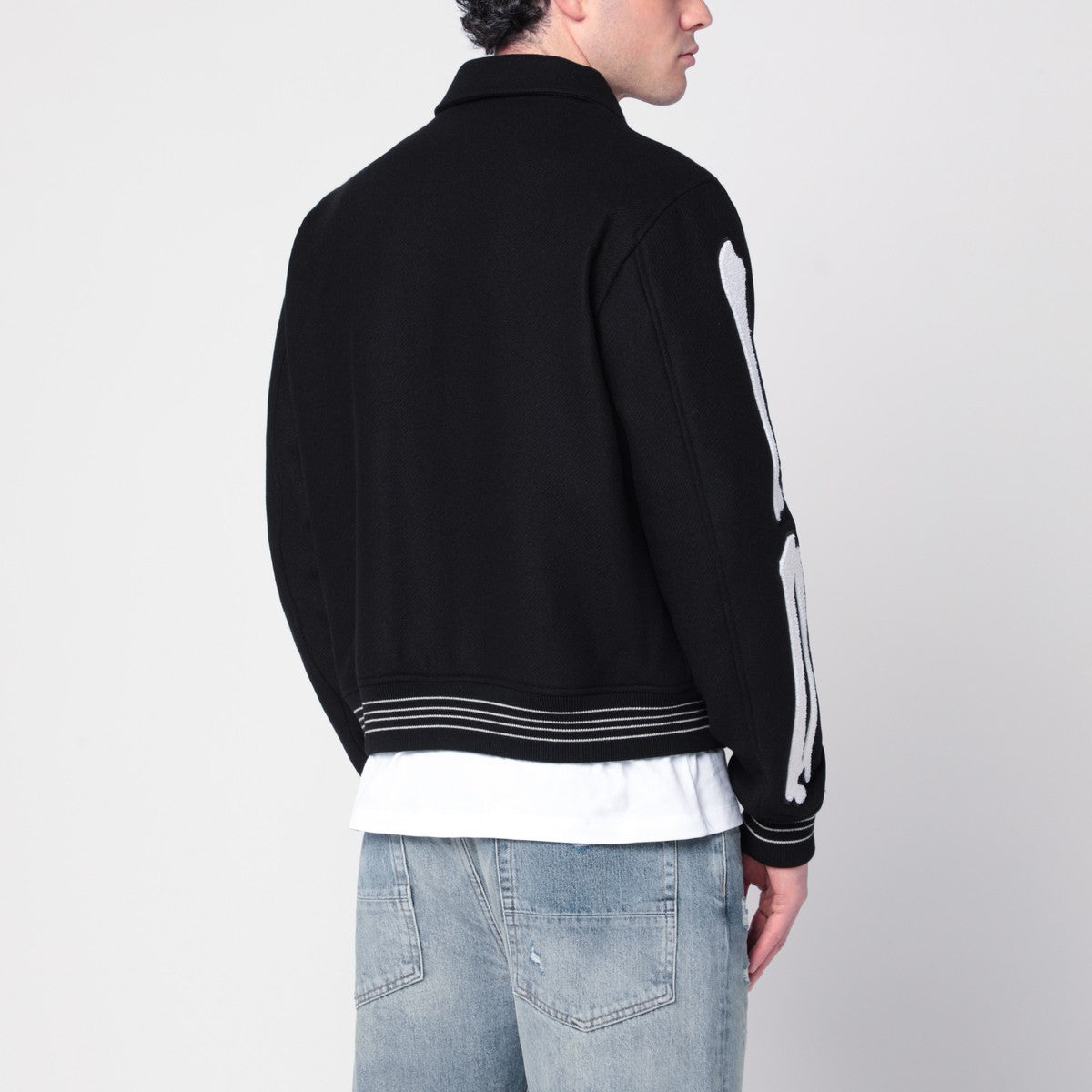 AMIRI Black wool blend jacket with logo Amiri