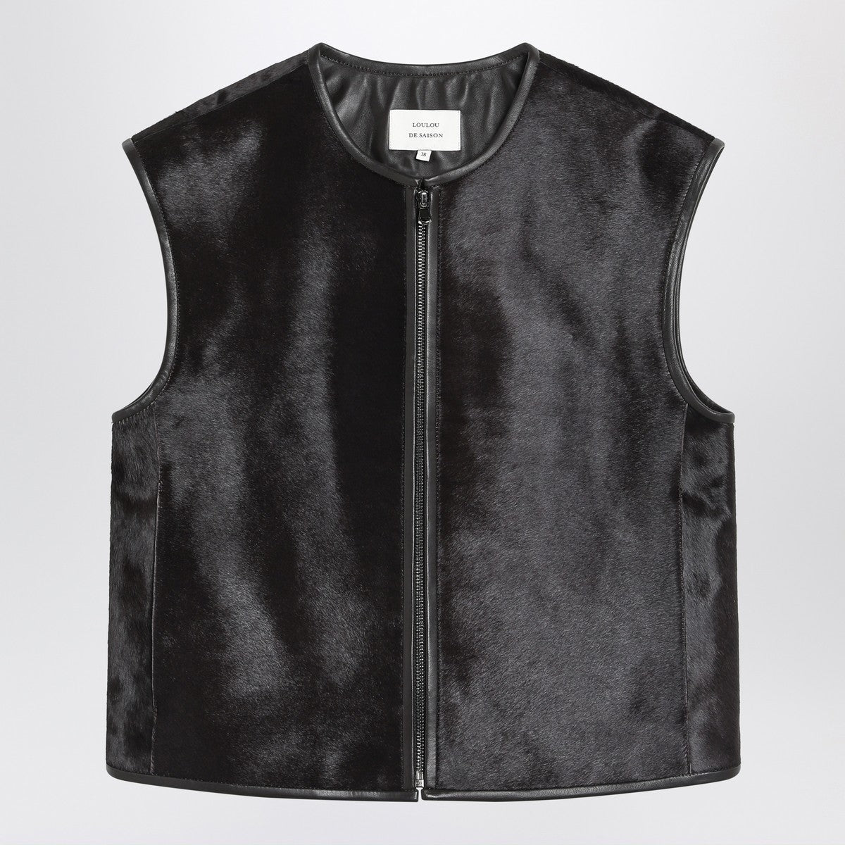 LouLou De Saison Brown Ampas vest in pony-effect leather LouLou De Saison