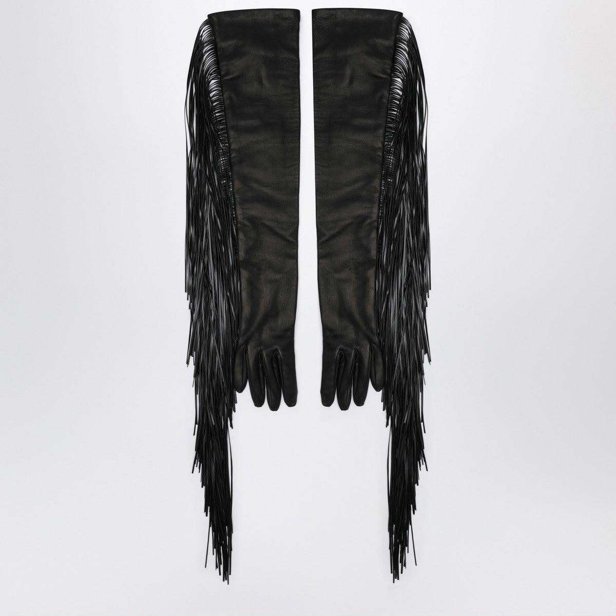 Sportmax Long black gloves with fringes Sportmax