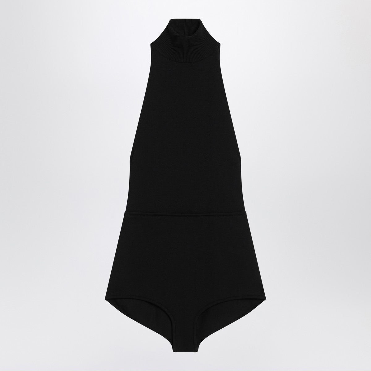 Max Mara Black turtleneck bodysuit in viscose crêpe Max Mara