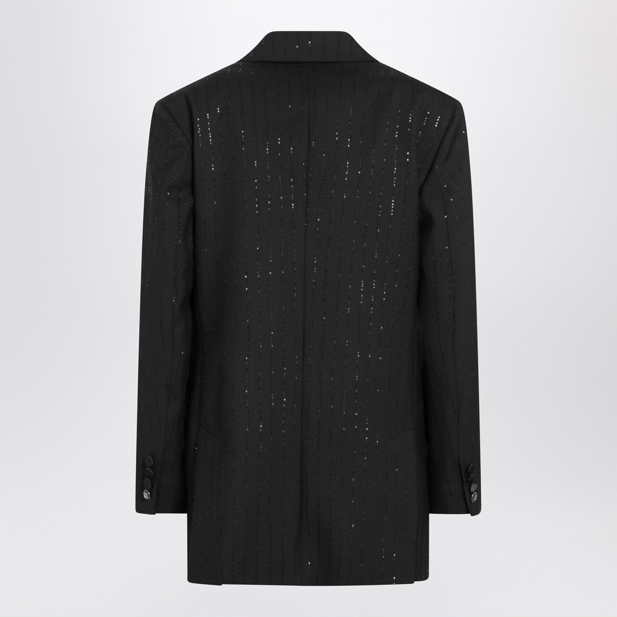 Max Mara Pianoforte Black double-breasted sequin wool blazer Max Mara Pianoforte
