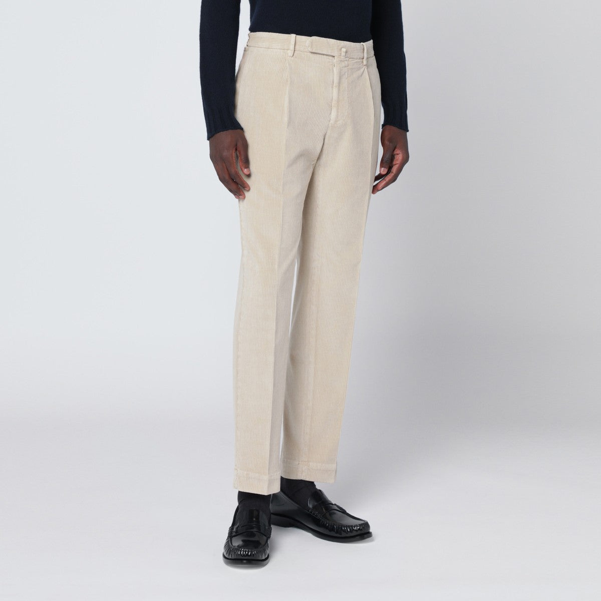 Santaniello Off-white corduroy trousers Santaniello