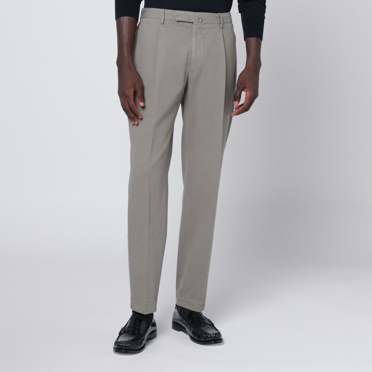 Santaniello Gray cotton and cashmere trousers Santaniello