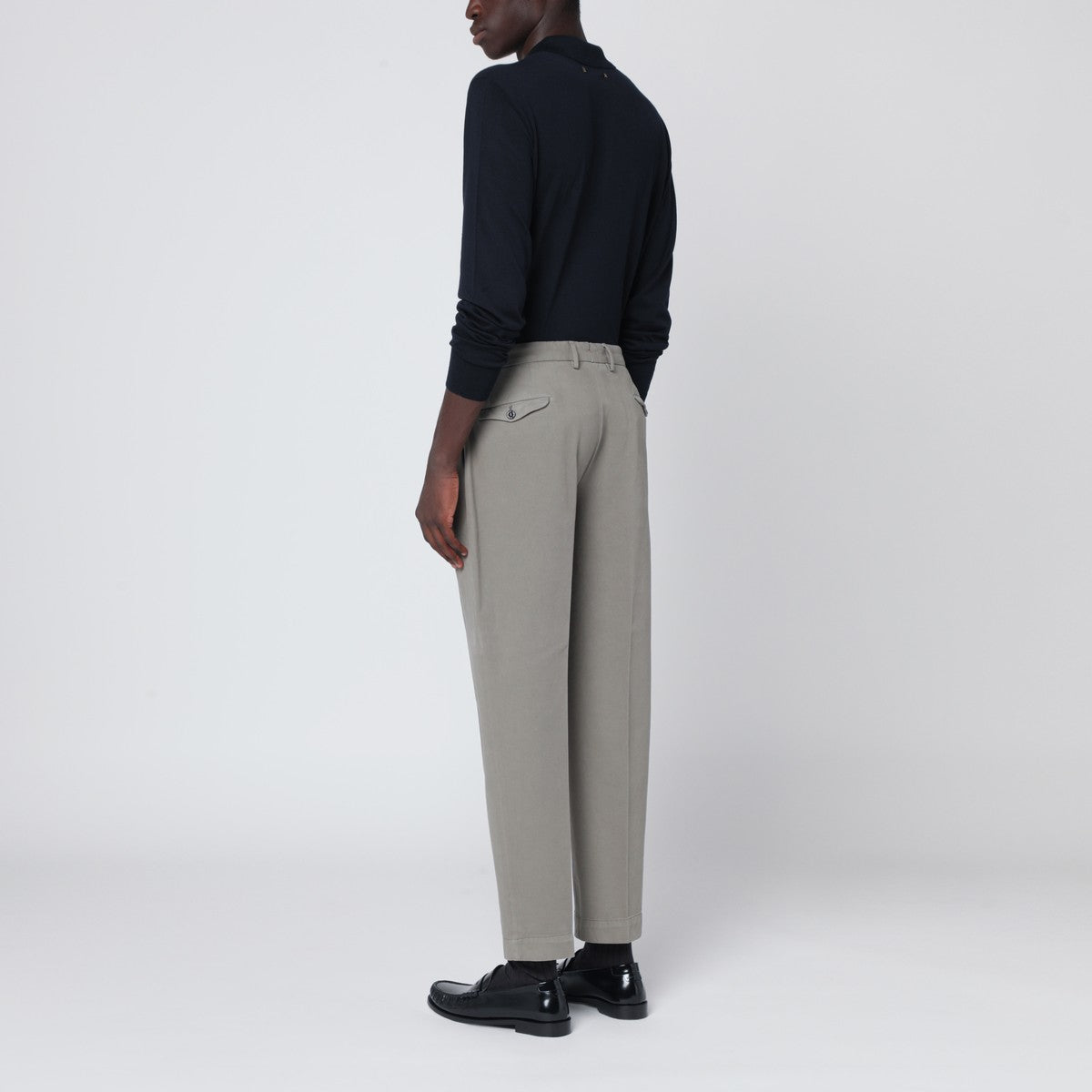 Santaniello Gray cotton and cashmere trousers Santaniello
