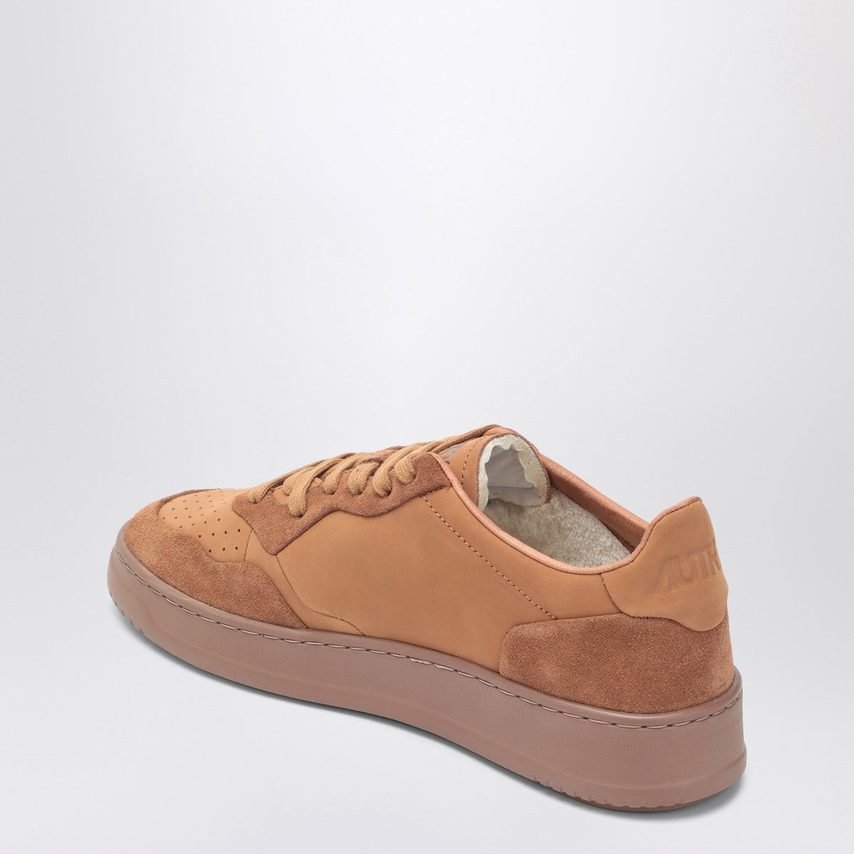 AUTRY Brown Medalist sneakers in nappa and suede Autry