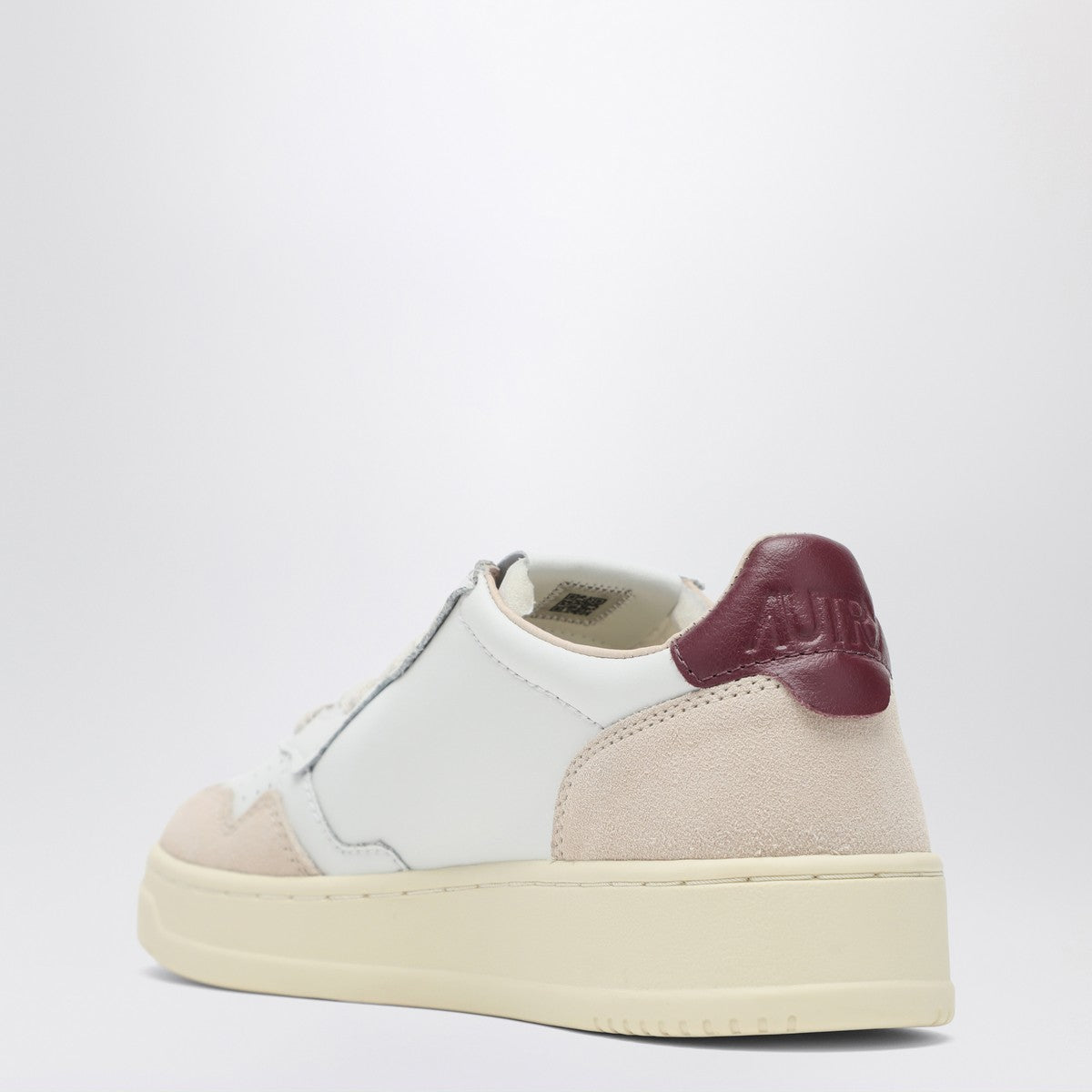 AUTRY Medalist sneakers in white/burgundy leather and suede