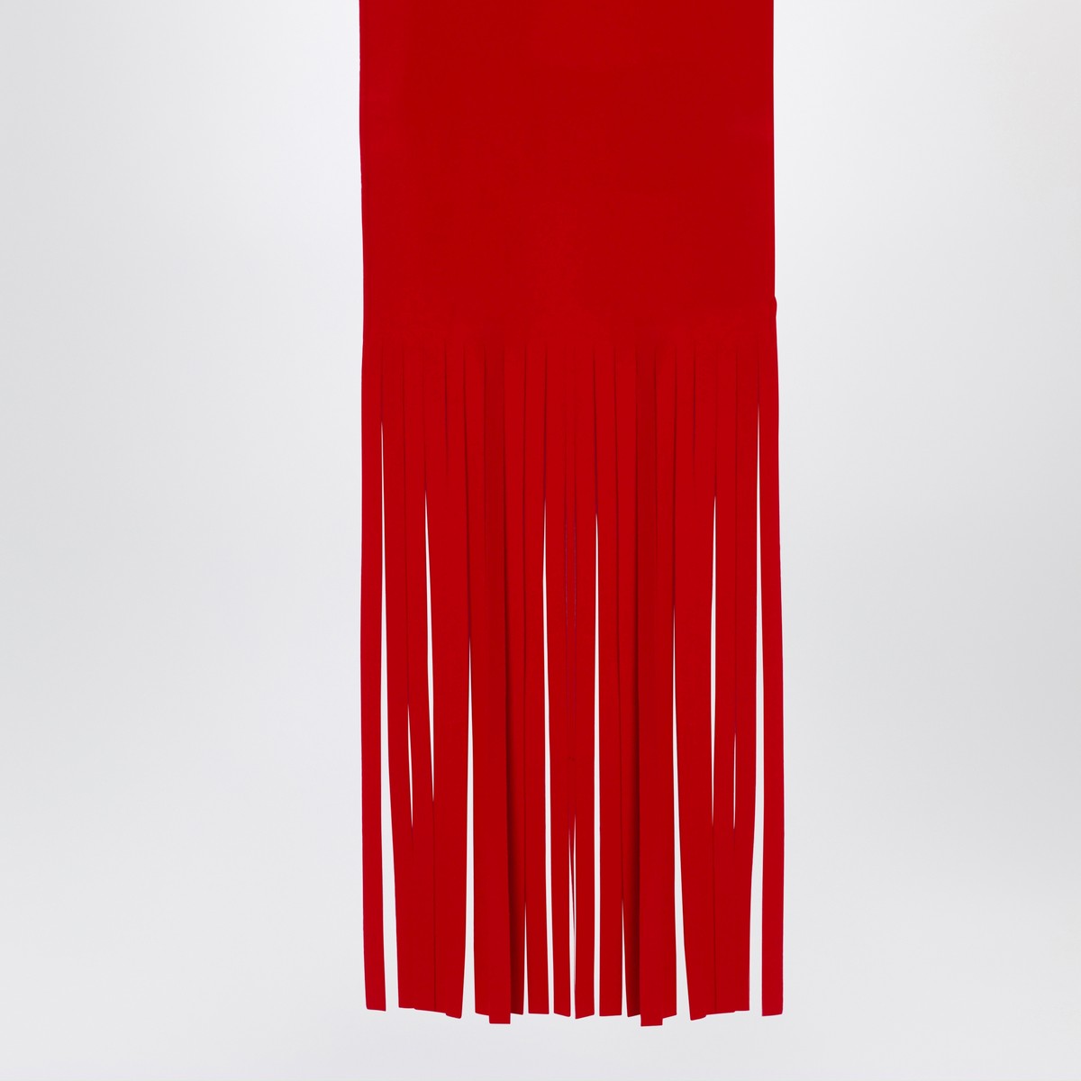 Sportmax Red Wool Scarf with Fringes Sportmax