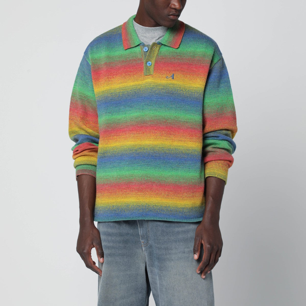 Awake NY Multicolour striped polo sweater Awake NY