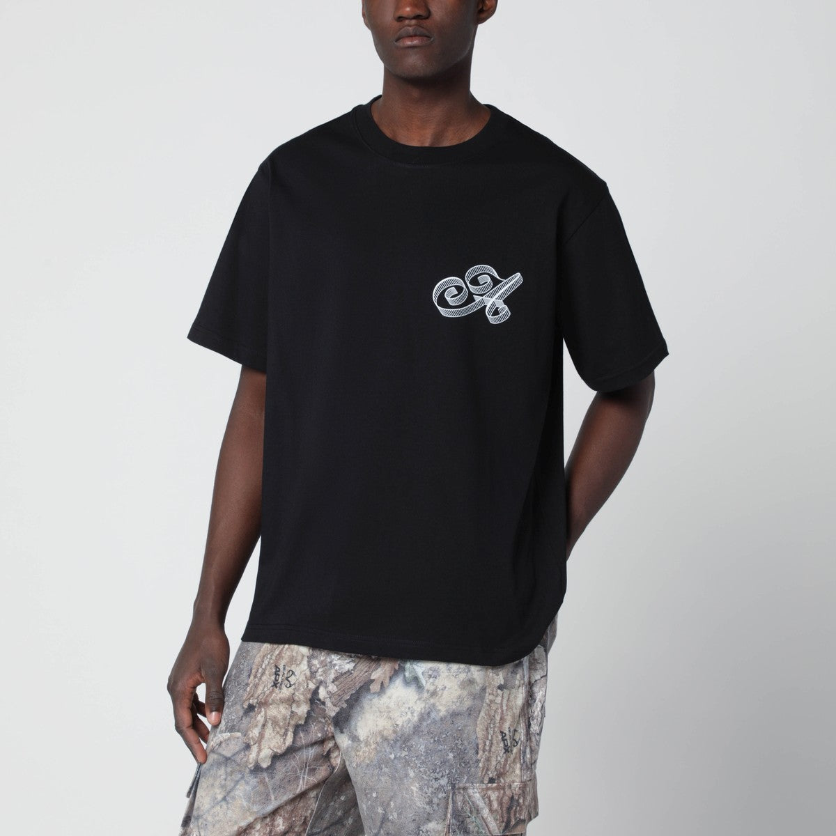 Awake NY Black cotton T-shirt with logo Awake NY