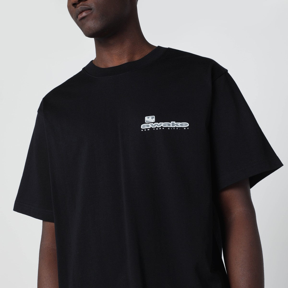 Awake NY Black cotton T-shirt with logo Awake NY