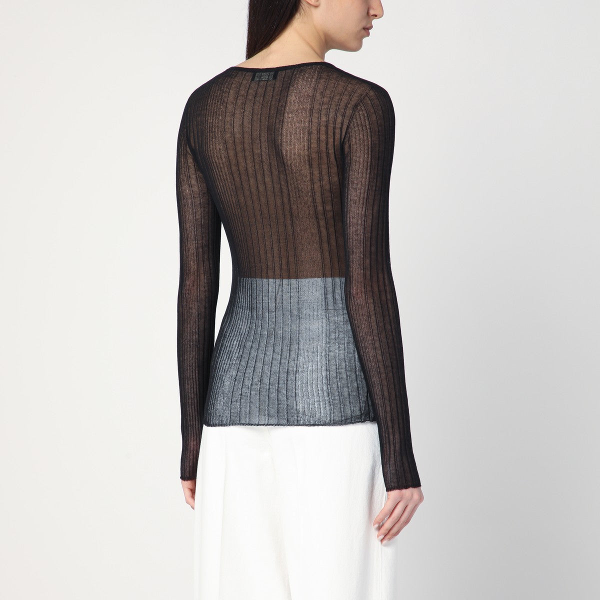 Roberto Collina Semi-transparent black sweater Roberto Collina