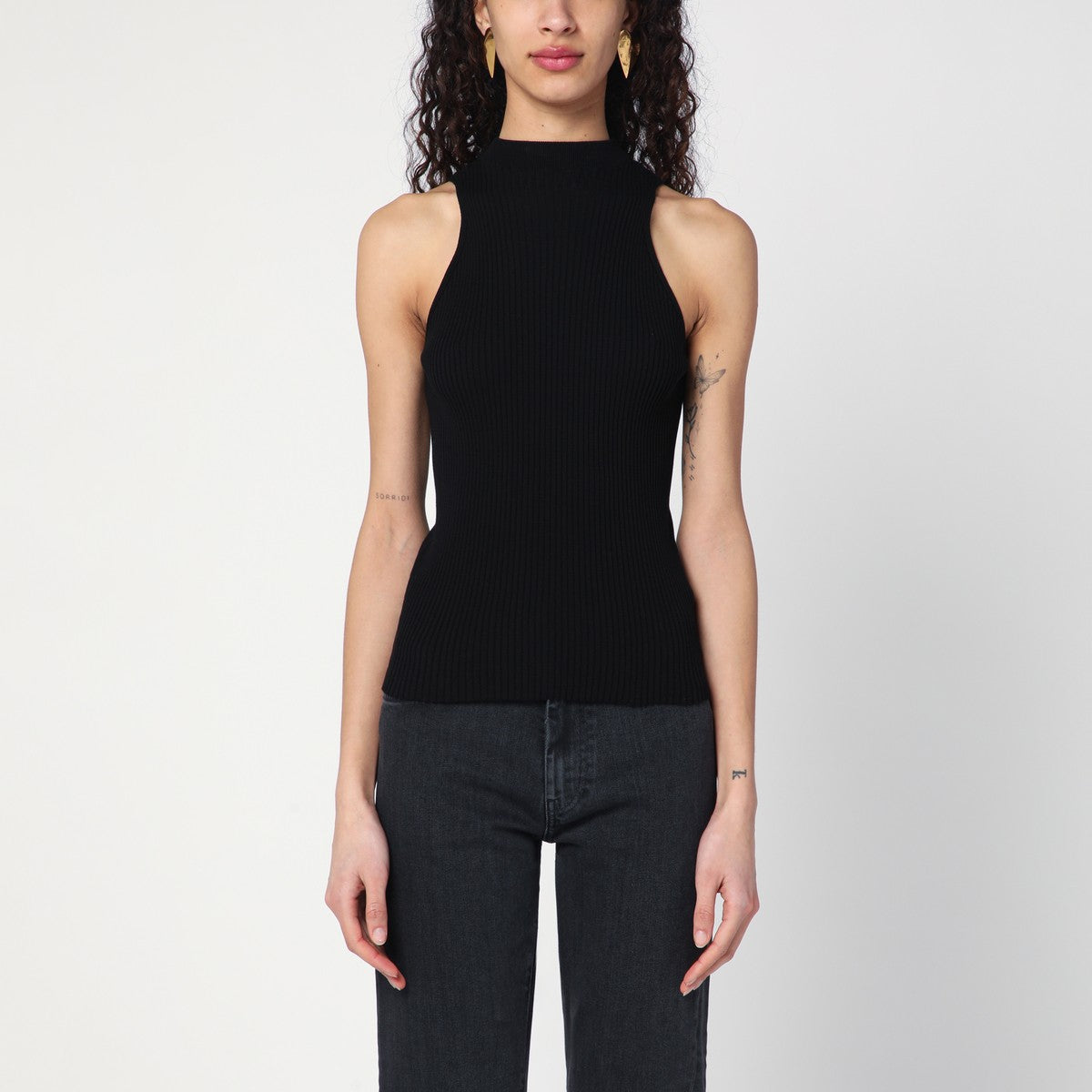 Roberto Collina Black ribbed tank top Roberto Collina