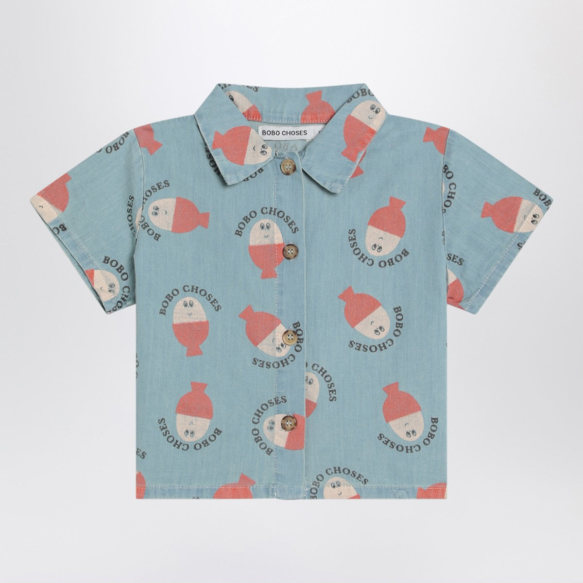 Bobo Choses Light blue Morning Egg shirt in denim Bobo Choses