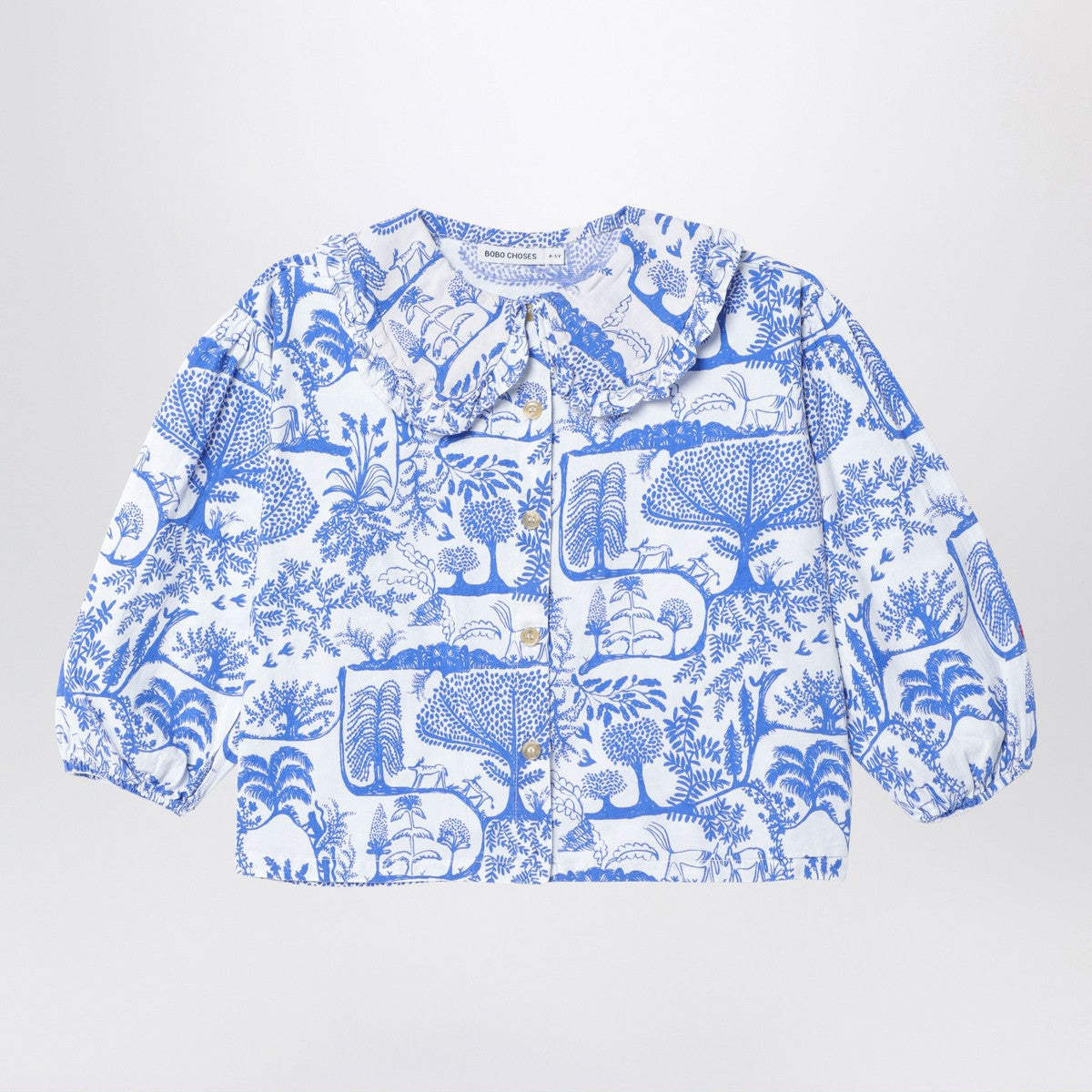 Bobo Choses Wonderland white/blue cotton blouse Bobo Choses