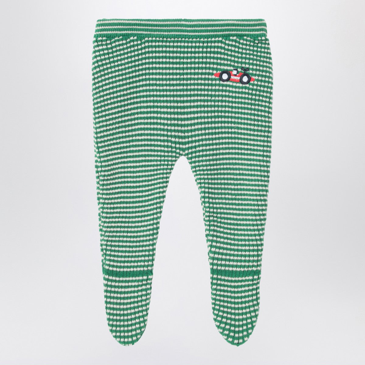 Bobo Choses Green/white Race Car footed leggings Bobo Choses