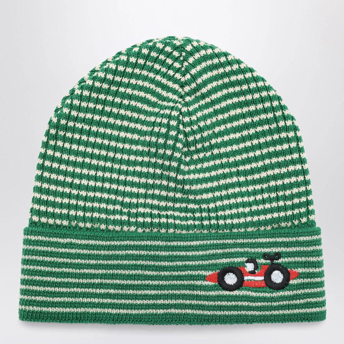 Bobo Choses Green/white striped Race Car beanie Bobo Choses