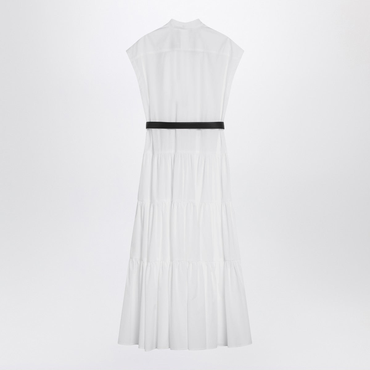 Max Mara Studio White cotton shirt dress with ruffles Max Mara Studio