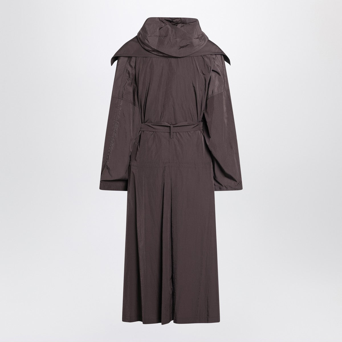 Sportmax Coffee-colored oversized taffeta trench coat Sportmax