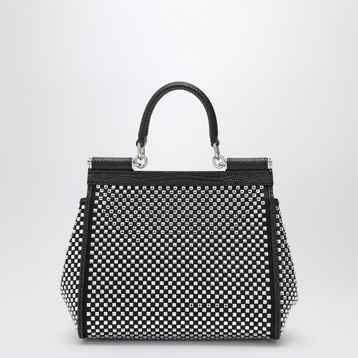 Dolce & Gabbana Dolce&Gabbana Black Sicily medium handbag with crystals Dolce & Gabbana