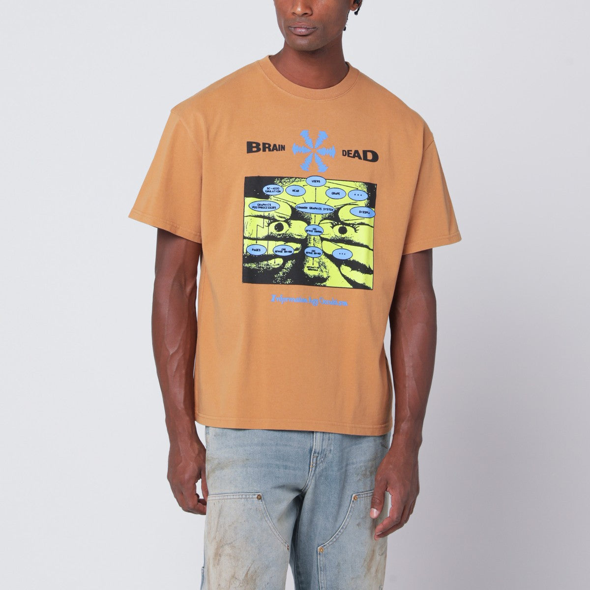 Brain Dead Cumin-coloured Information Age Occultism T-shirt Brain Dead
