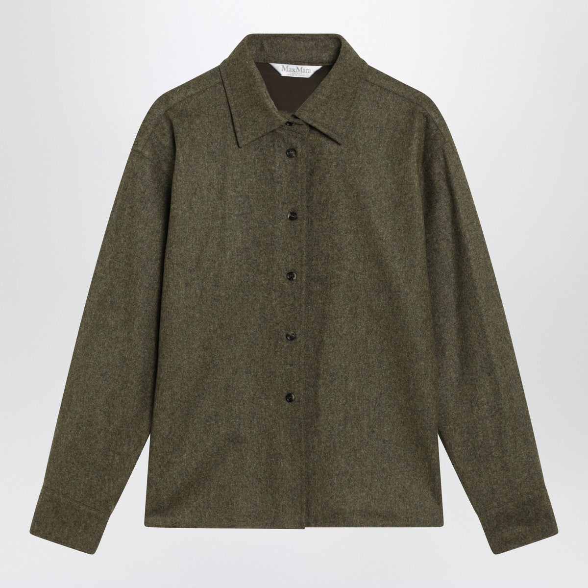 Max Mara Moss green shirt in wool felt Max Mara