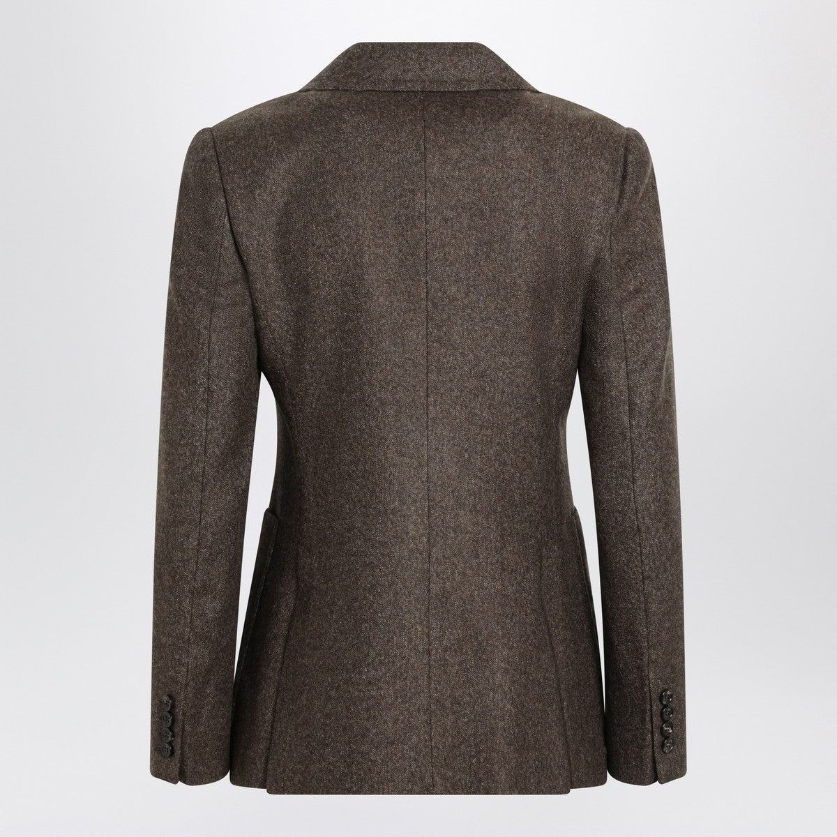 Max Mara Brown single-breasted jacket in wool tweed Max Mara