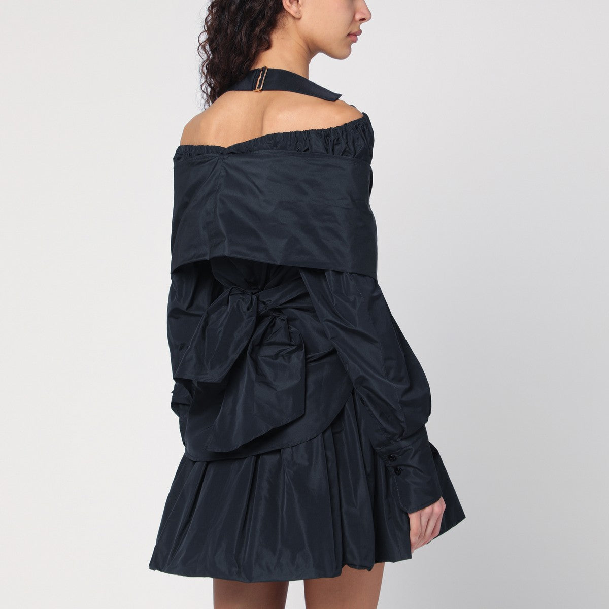 Patou Black blue crossover blouse Patou