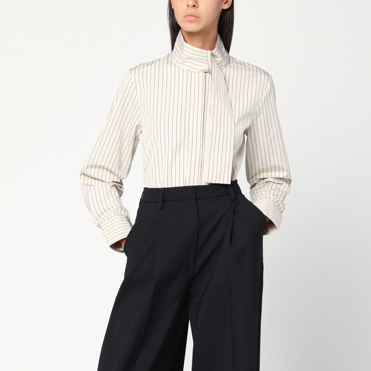 Patou Striped shirt with scarf collar Patou
