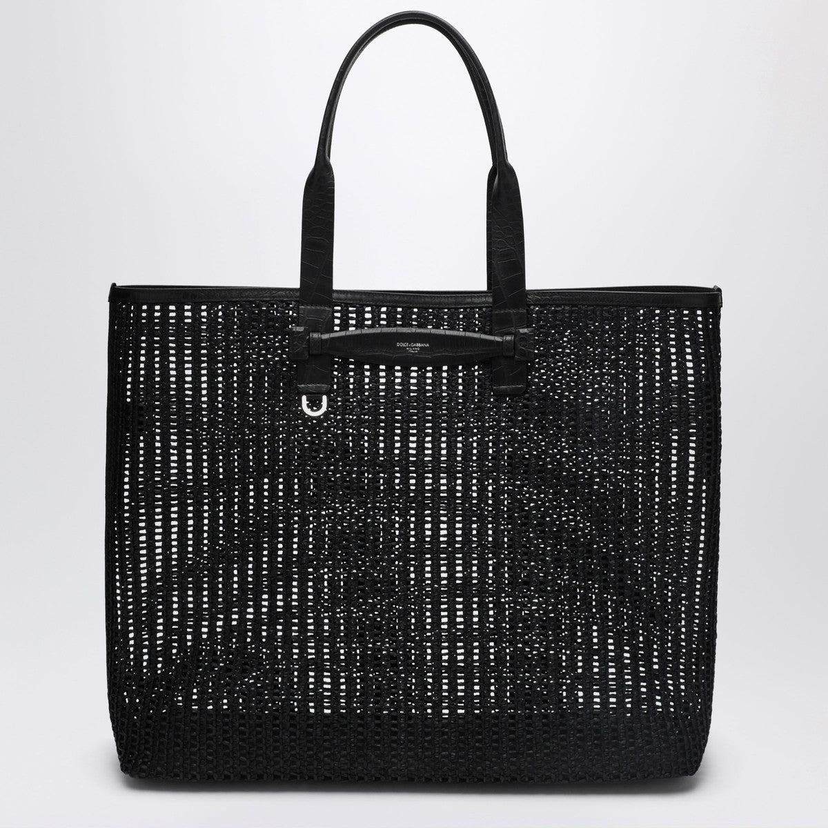 Dolce & Gabbana Dolce&Gabbana Adamo Shopping Bag in black woven mesh Dolce & Gabbana