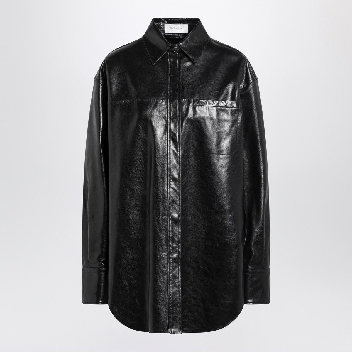 Sportmax Black leather shirt jacket Sportmax