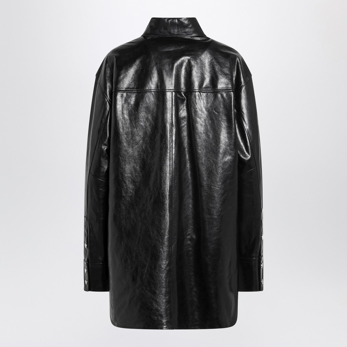 Sportmax Black leather shirt jacket Sportmax