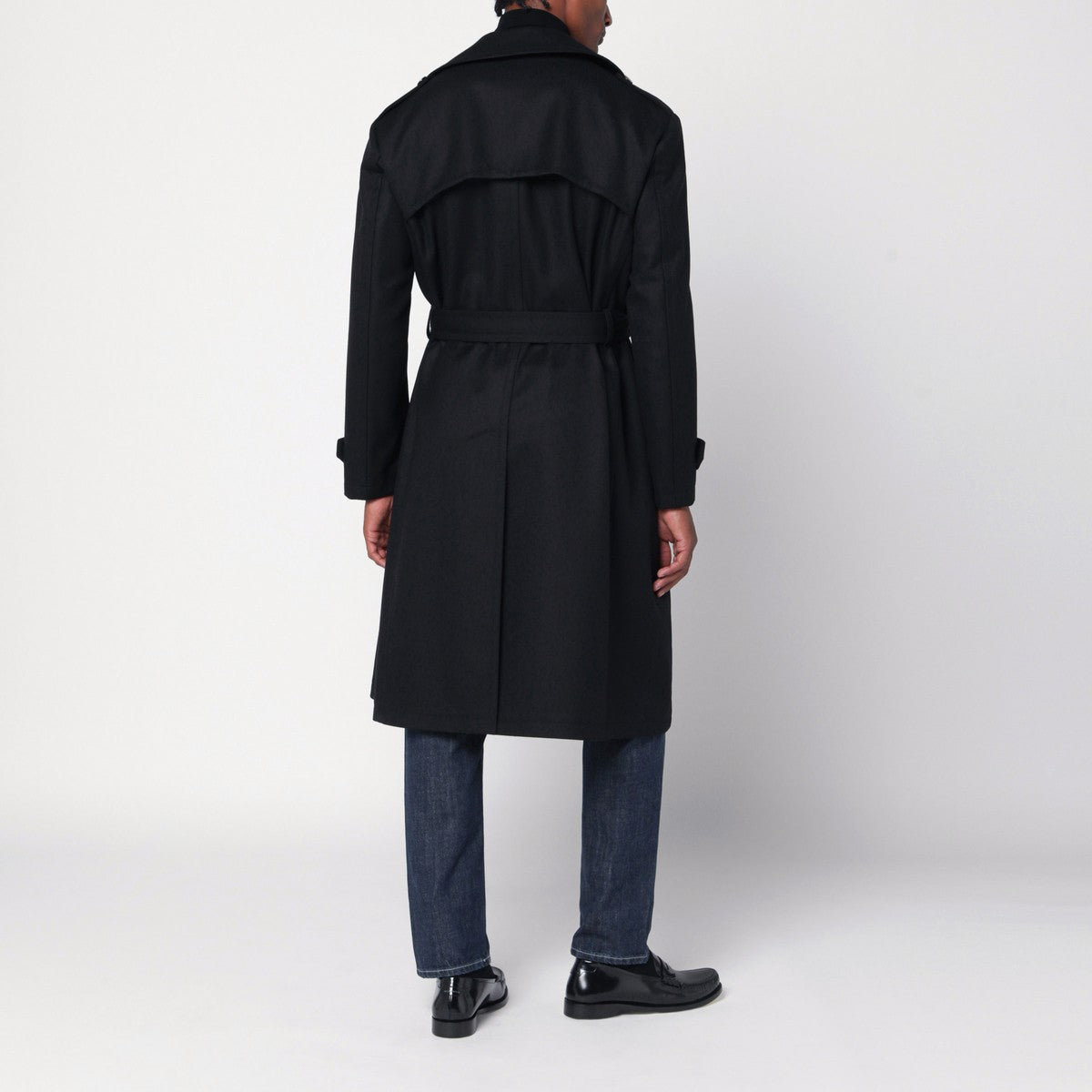 Tagliatore Borns black belted coat Tagliatore