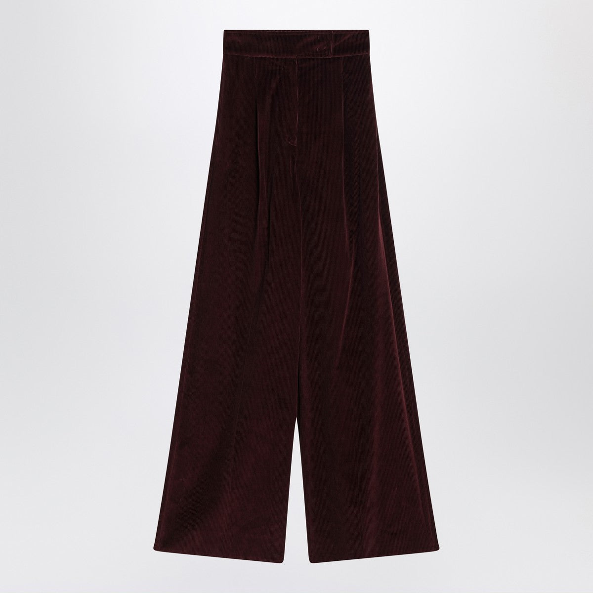 Max Mara Cherry-colored wide-leg trousers in velvet Max Mara