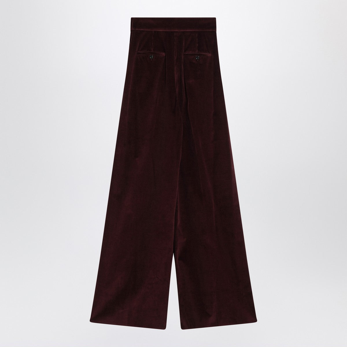 Max Mara Cherry-colored wide-leg trousers in velvet Max Mara