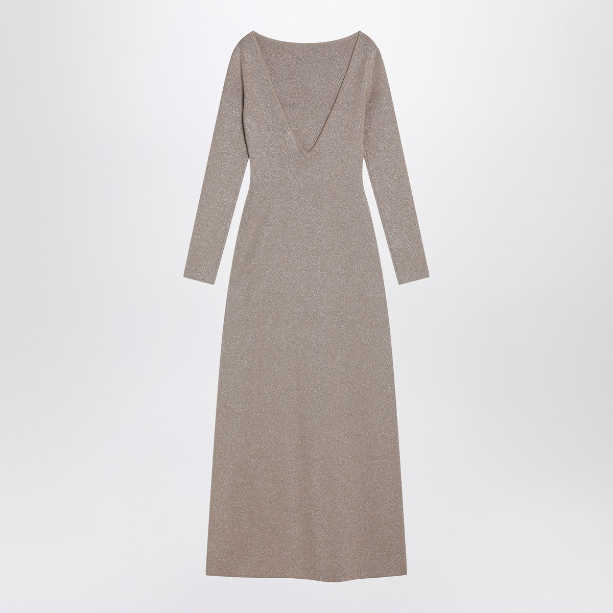 Max Mara Pianoforte Beige dress in viscose and lurex yarn Max Mara Pianoforte