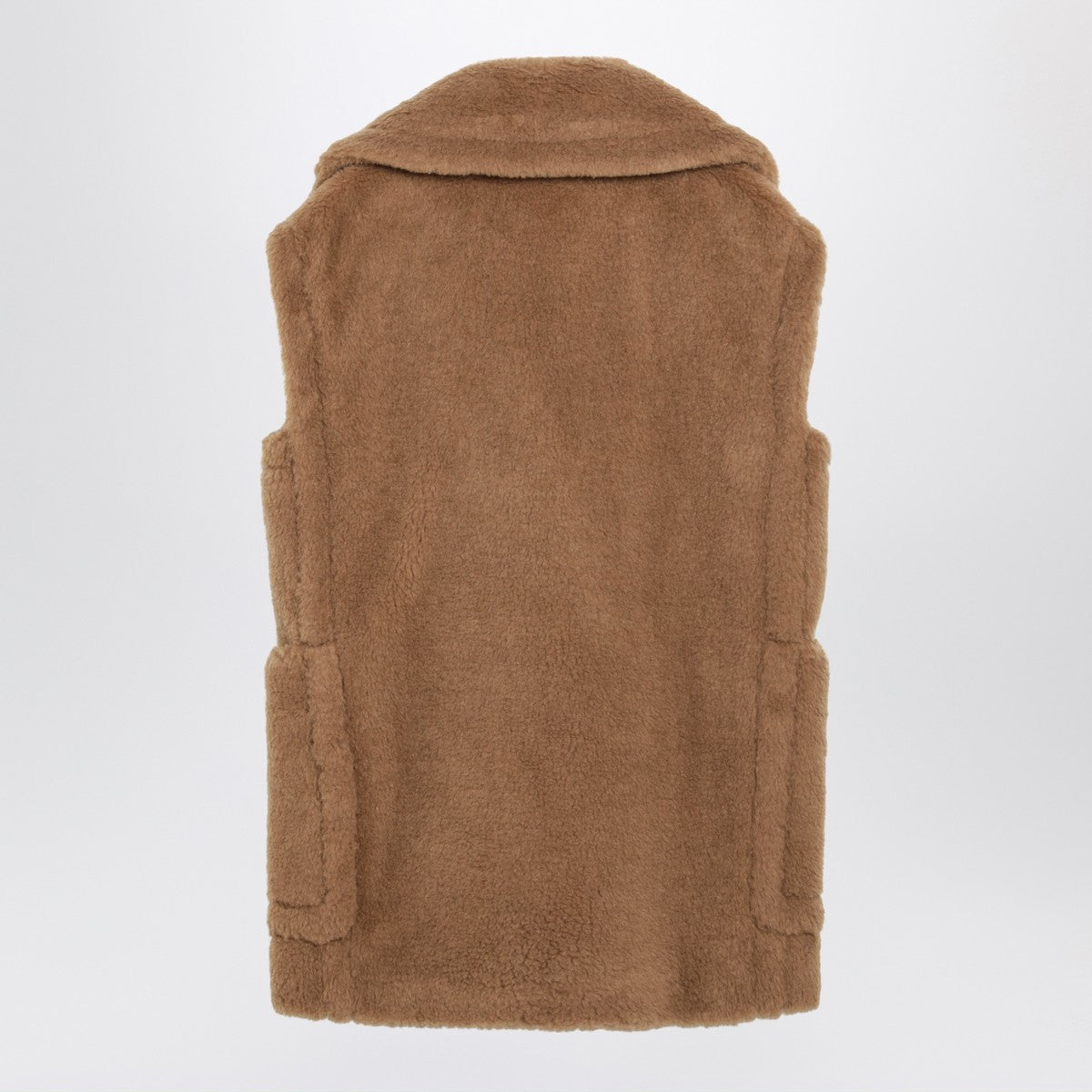 Max Mara Camel-coloured Teddy fabric waistcoat Max Mara