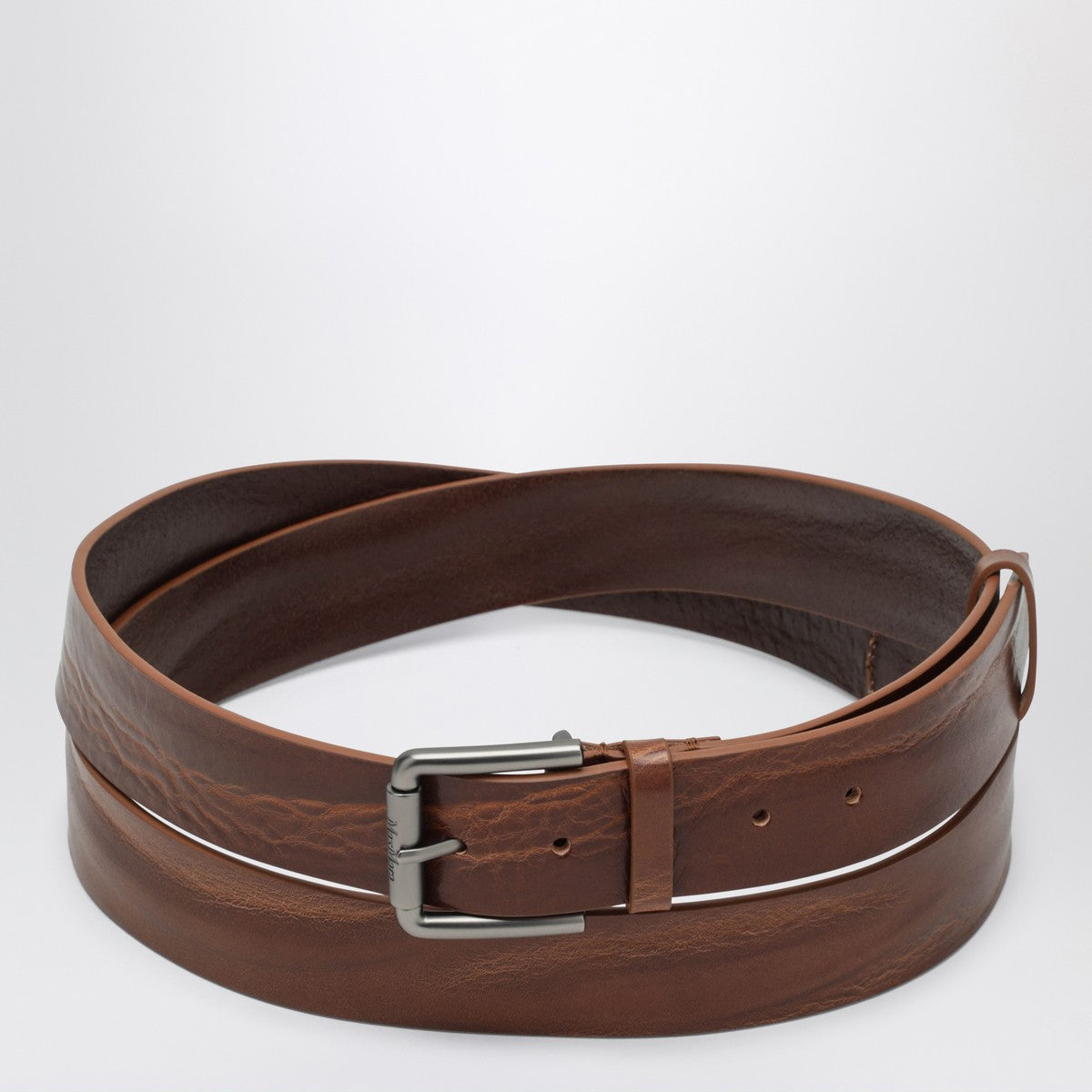 Max Mara Long Belt in Brown Leather Max Mara
