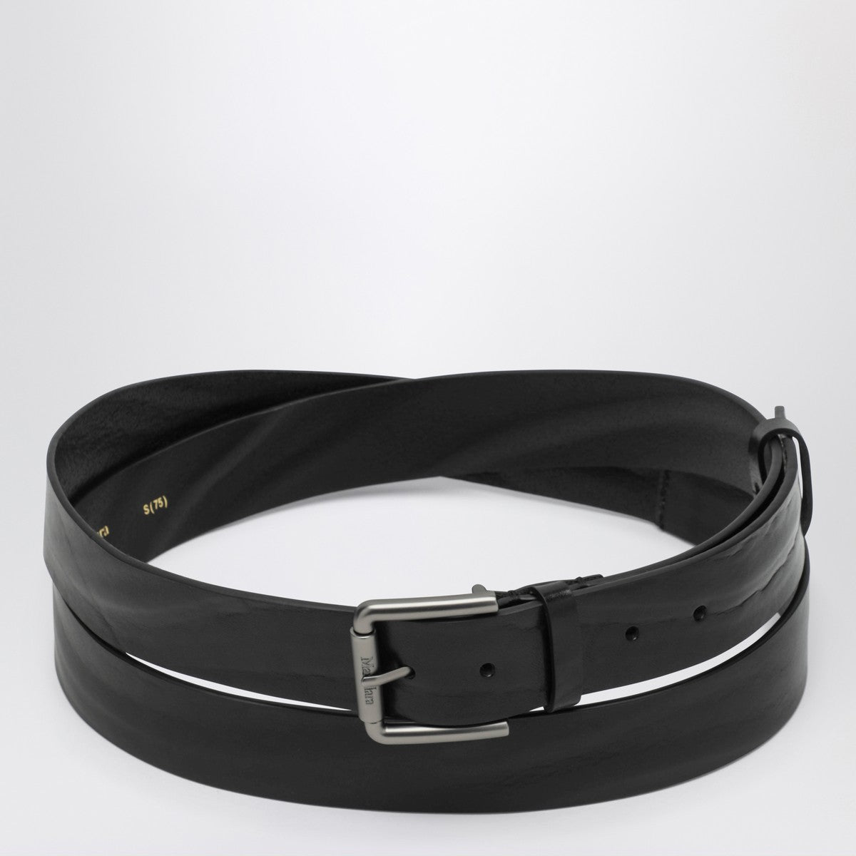 Max Mara Long Belt in Black Leather Max Mara